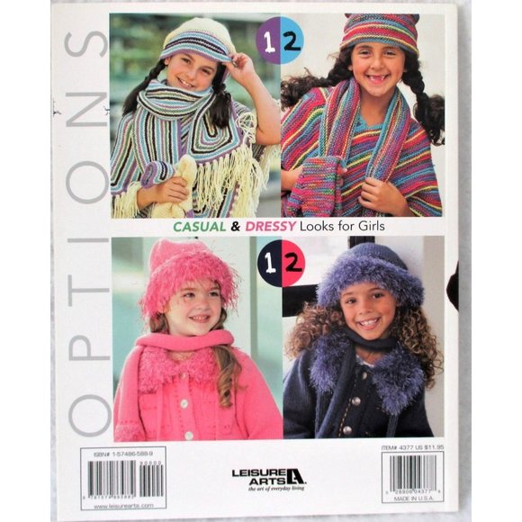 Leisure Arts Options Knitting Book - Kid's Sets Same Pattern 2 Different Yarns - Picture 2 of 2